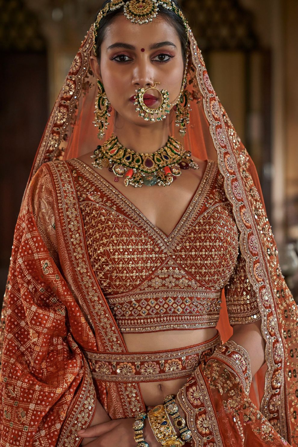 Sabyasachi Inspired Wedding Lehenga with Luxury Bridal Embroidery Work