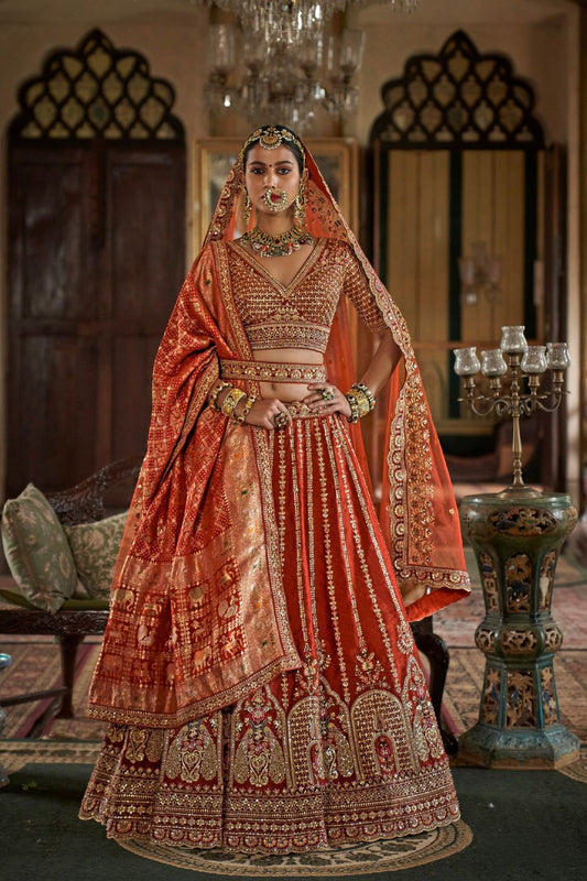 Sabyasachi Inspired Wedding Lehenga with Luxury Bridal Embroidery Work