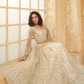 Elegant Cream Net Lehenga Choli Featuring Thread Work