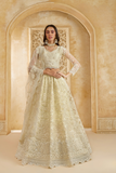 StoneEmbellishedDarkBeigePanelledStyleNetLehenga_41 - LaVante Fashion