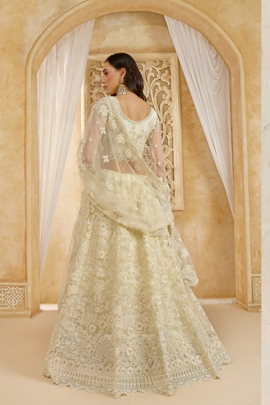 StoneEmbellishedDarkBeigePanelledStyleNetLehenga_42_16a0a60c-120d-4c52-8a2f-3b217f8e8340 - LaVante Fashion