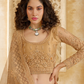 Festive Golden Lehenga Choli Set With Heavy Threadwork
