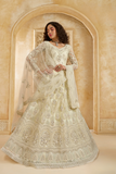 StoneEmbellishedDarkBeigePanelledStyleNetLehenga_6 - LaVante Fashion