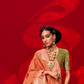 Tussar Silk Handloom Saree with Contrast Ikkat Pallu & Blouse