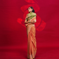 Tussar Silk Handloom Saree with Contrast Ikkat Pallu & Blouse