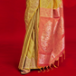 Tussar Silk Handloom Saree with Contrast Ikkat Pallu & Blouse