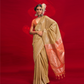 Tussar Silk Handloom Saree with Contrast Ikkat Pallu & Blouse