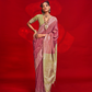 Tussar Silk Handloom Saree with Contrast Ikkat Pallu & Blouse