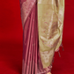 Tussar Silk Handloom Saree with Contrast Ikkat Pallu & Blouse