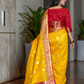 Tissue Silk Elegance Draped in a Striking Contrast Border