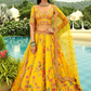 Radiant Yellow Silk Lehenga with Mirror Accents and Scalloped Dupatta