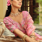 Pastel Pink and Peach Dual-Tone Silk Lehenga with Floral Thread Embroidery