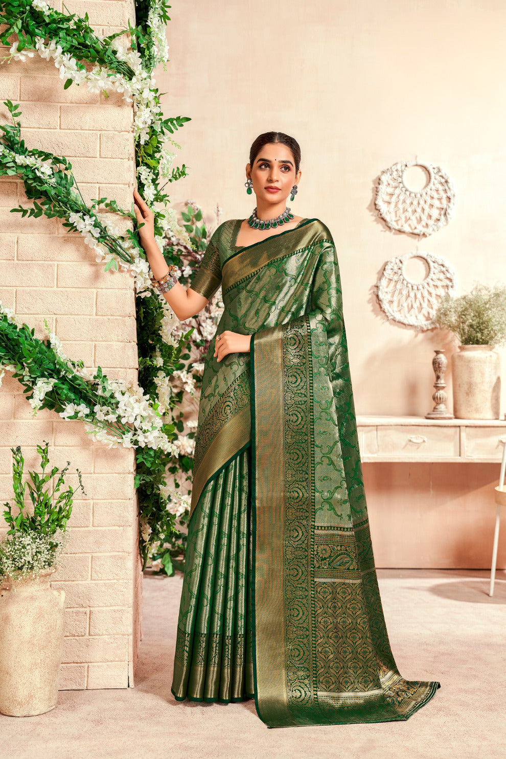 Pure Dharmavaram Silk Saree with Zari Weaving