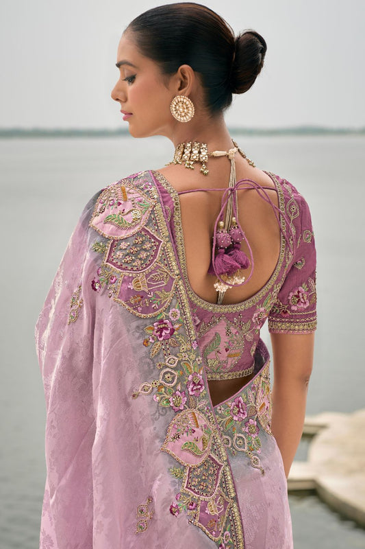Opulent Designer Viscose Jacquard Saree with Zari Sequins Work