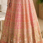 LaVante Fashion orange georgette Anarkali suit with intricate zari and sequin embroidery, perfect for weddings and festive wear.