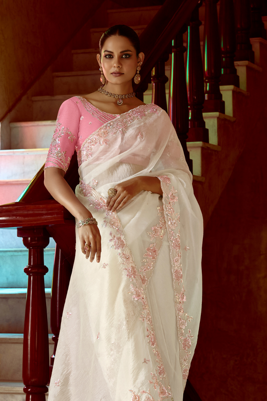 Elegant Lightweight Tissue Silk Saree for Festive and Party Wear