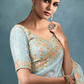 Tissue Saree with Handwork Detailing and Designer Cut Work Border