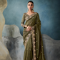Tissue Saree with Handwork Detailing and Designer Cut Work Border