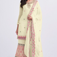 Elegant Peach Thread Embroidered Sharara Suit in Georgette