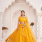 Elegant Net Lehenga Choli with Intricate Thread Embroidery