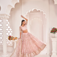 Elegant Net Lehenga Choli with Intricate Thread Embroidery