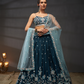 Pure Chiffon Sequins Embroidery Lehenga Choli Dupatta