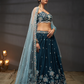 Pure Chiffon Sequins Embroidery Lehenga Choli Dupatta