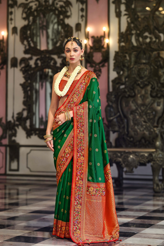 Super Banarasi P.V. Silk Saree with Jacquard Weaving Butti Work