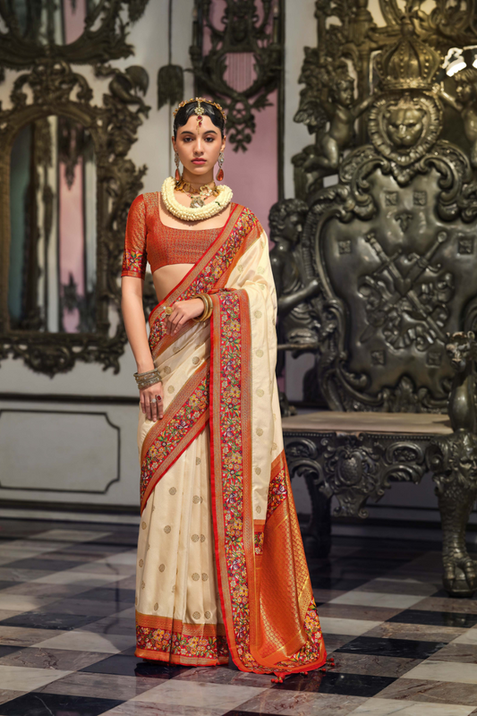 Super Banarasi P.V. Silk Saree with Jacquard Weaving Butti Work