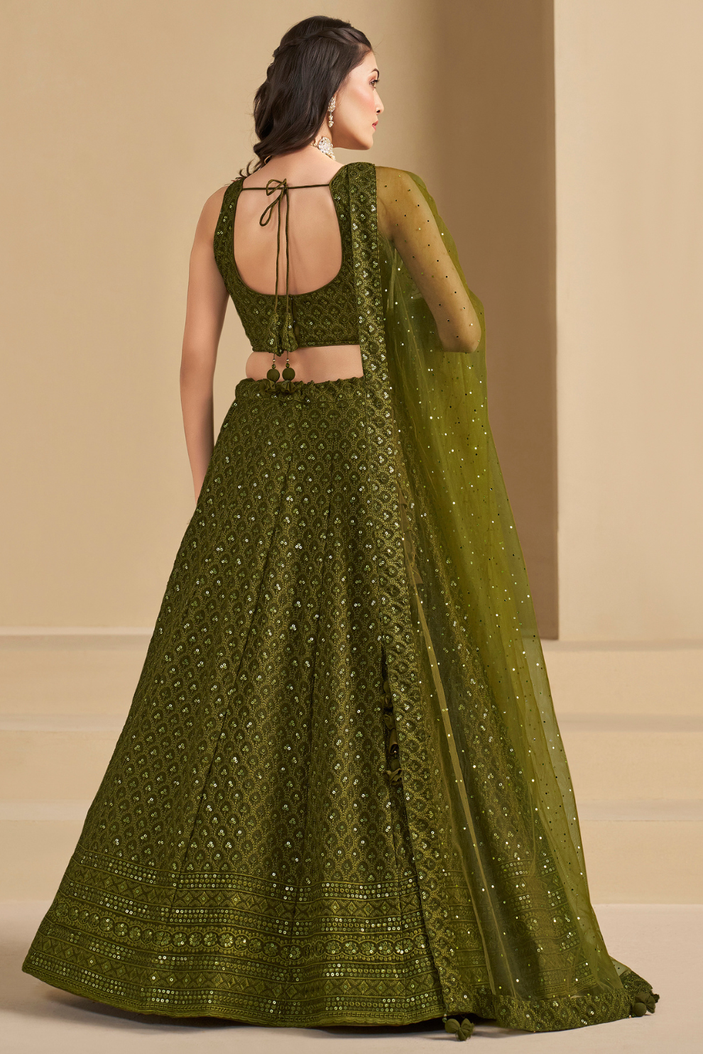 Captivating Thread Work Georgette Party Wear Lehenga Choli
