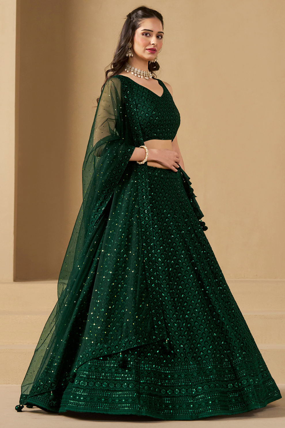 Captivating Thread Work Georgette Party Wear Lehenga Choli