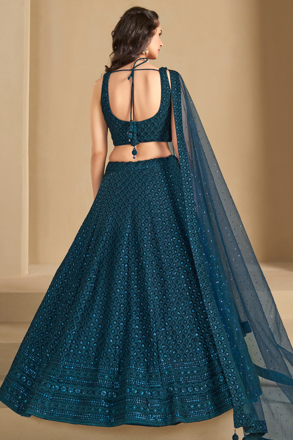Captivating Thread Work Georgette Party Wear Lehenga Choli