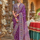 Soft Silk Banarasi Saree with Butta & Pashmina Print