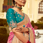 Banarasi Silk Saree with Elegant Contrast Blouse Design
