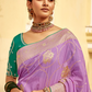Banarasi Silk Saree with Elegant Contrast Blouse Design