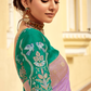 Banarasi Silk Saree with Elegant Contrast Blouse Design