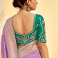 Banarasi Silk Saree with Elegant Contrast Blouse Design