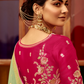 Banarasi Silk Saree with Elegant Contrast Blouse Design
