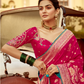 Banarasi Silk Saree with Elegant Contrast Blouse Design