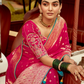 Banarasi Silk Saree with Elegant Contrast Blouse Design