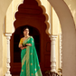 Banarasi Silk Saree with Elegant Contrast Blouse Design