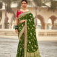 Banarasi Silk Saree with Elegant Contrast Blouse Design