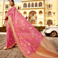 Banarasi Silk Saree with Elegant Contrast Blouse Design