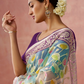 Brasso Teal Printed Saree for Elegant Festive Wear