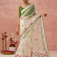 Brasso Teal Printed Saree for Elegant Festive Wear
