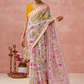Brasso Teal Printed Saree for Elegant Festive Wear
