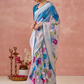 Brasso Teal Printed Saree for Elegant Festive Wear