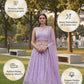 Lavender Georgette Thread and Sequins Embroidered Lehenga Choli