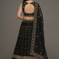 Black Zari Embroidered Flared Lehenga Choli with Floral Design