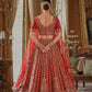 Heritage Red Silk Bridal Lehenga Heavy Zari Stone Embroidery Elegant